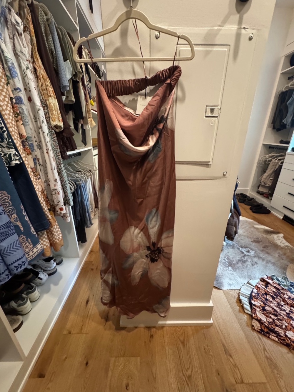 Silk strapless dress